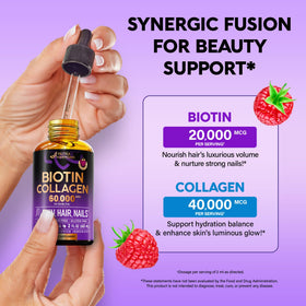 NUTRAHARMONY Biotine & Collagène 60 000 mcg flacon sur fond blanc