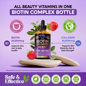 NUTRAHARMONY Biotine et Collagène 60 000 mcg gouttes dans une cuillère