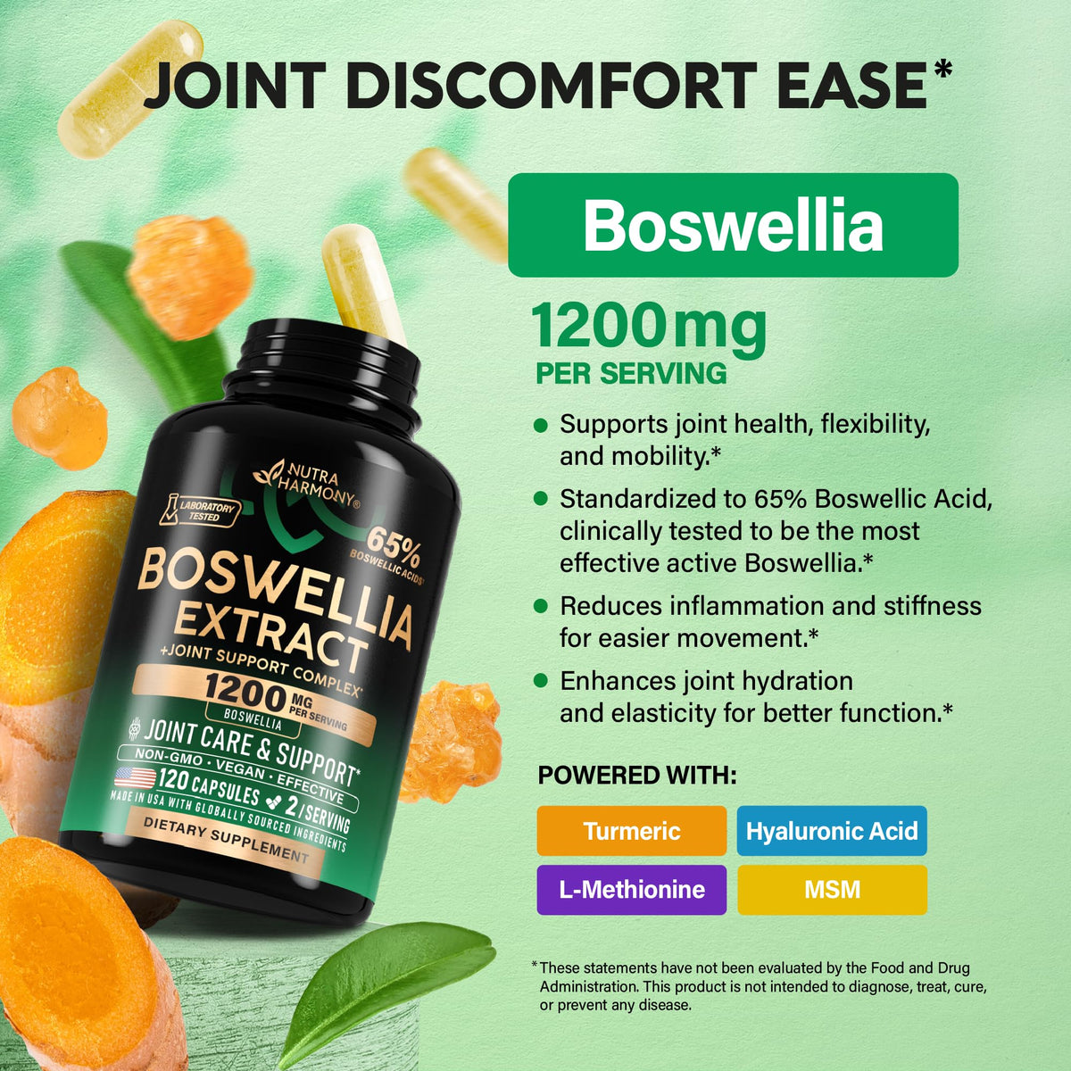 NUTRAHARMONY Boswellia 1200mg présentation des ingrédients