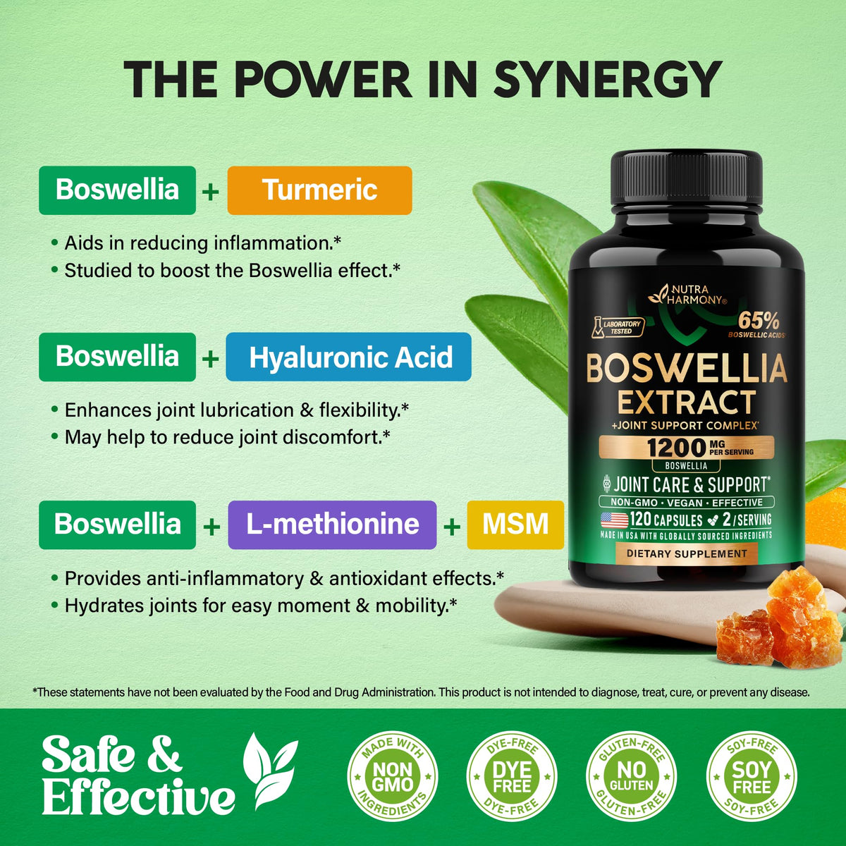 NUTRAHARMONY Boswellia 1200mg sur une table en bois