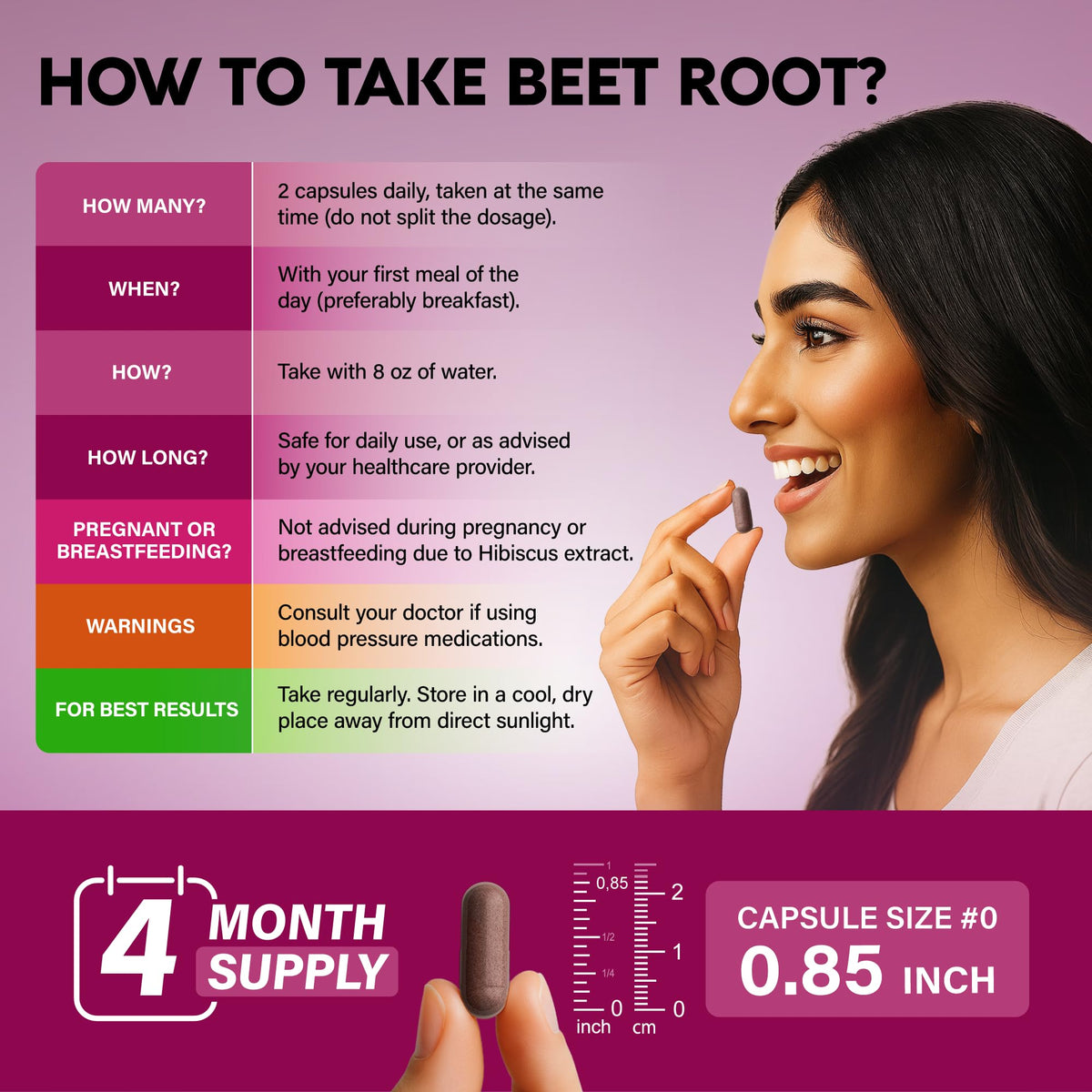 NUTRAHARMONY capsules de racine de betterave, gros plan sur les capsules