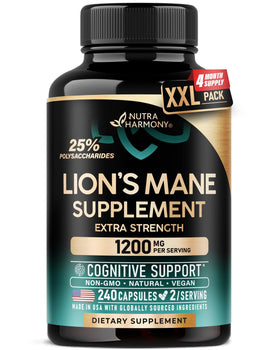 NUTRAHARMONY Champignon Lion's Mane 1200 mg capsules végétales, vue avant