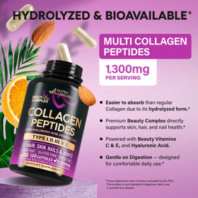 NUTRAHARMONY Collagène Multi Peptides 1300mg avec vitamine C et E