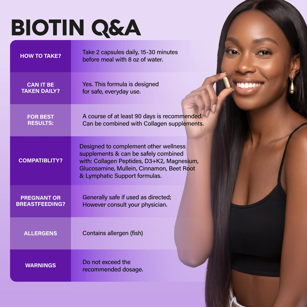 NUTRAHARMONY Complément Alimentaire Biotine Collagène Acide Hyaluronique 60 Caps - ambiance de beauté