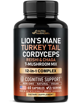 NUTRAHARMONY Complément Alimentaire Complexe de Champignons 12 en 1 avant