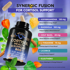NUTRAHARMONY Complément Alimentaire Cortisol capsules sur une table