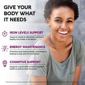 NUTRAHARMONY Complément Alimentaire Fer 65mg 60 Capsules vue de dos