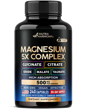 NUTRAHARMONY Complexe de Magnésium 5-en-1 240 caps vue avant