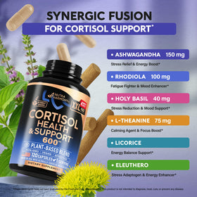 NUTRAHARMONY Complexe de Soutien au Cortisol 120 Capsules sur une table