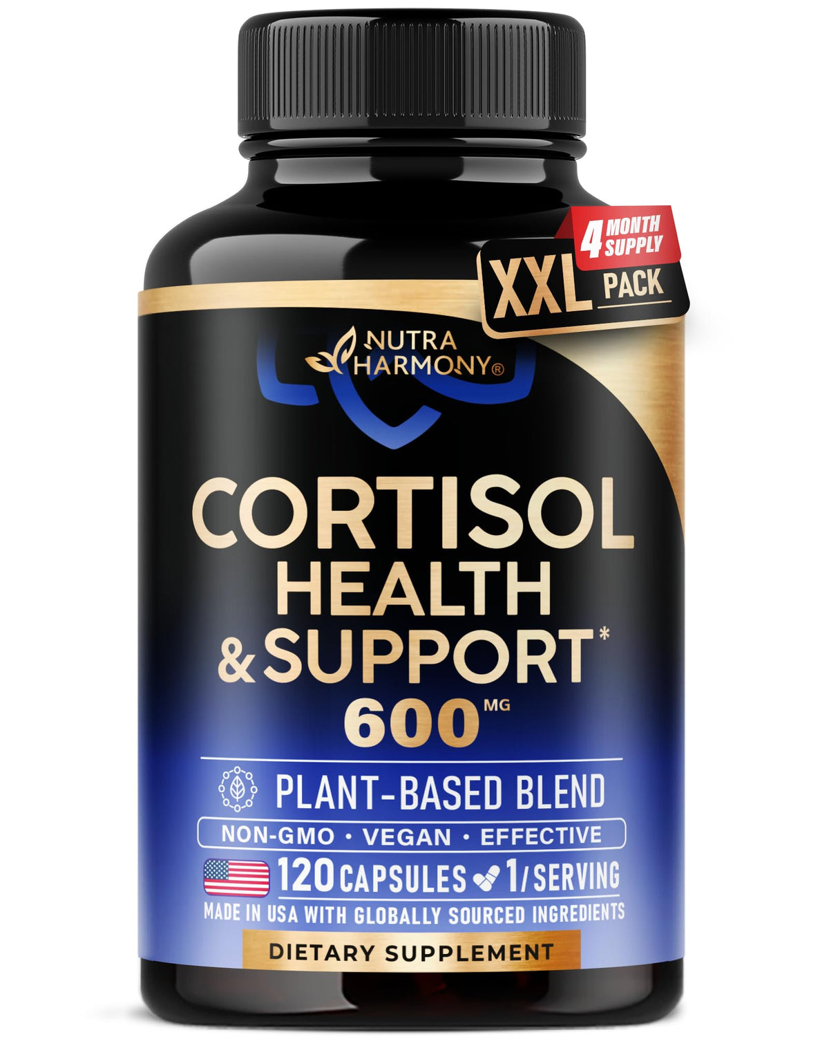 NUTRAHARMONY Complexe de Soutien au Cortisol 120 Capsules vue de face
