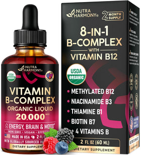 NUTRAHARMONY Complexe de Vitamines B 20 000 mcg bouteille vue avant