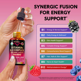 NUTRAHARMONY Complexe de Vitamines B 20 000 mcg en usage familial