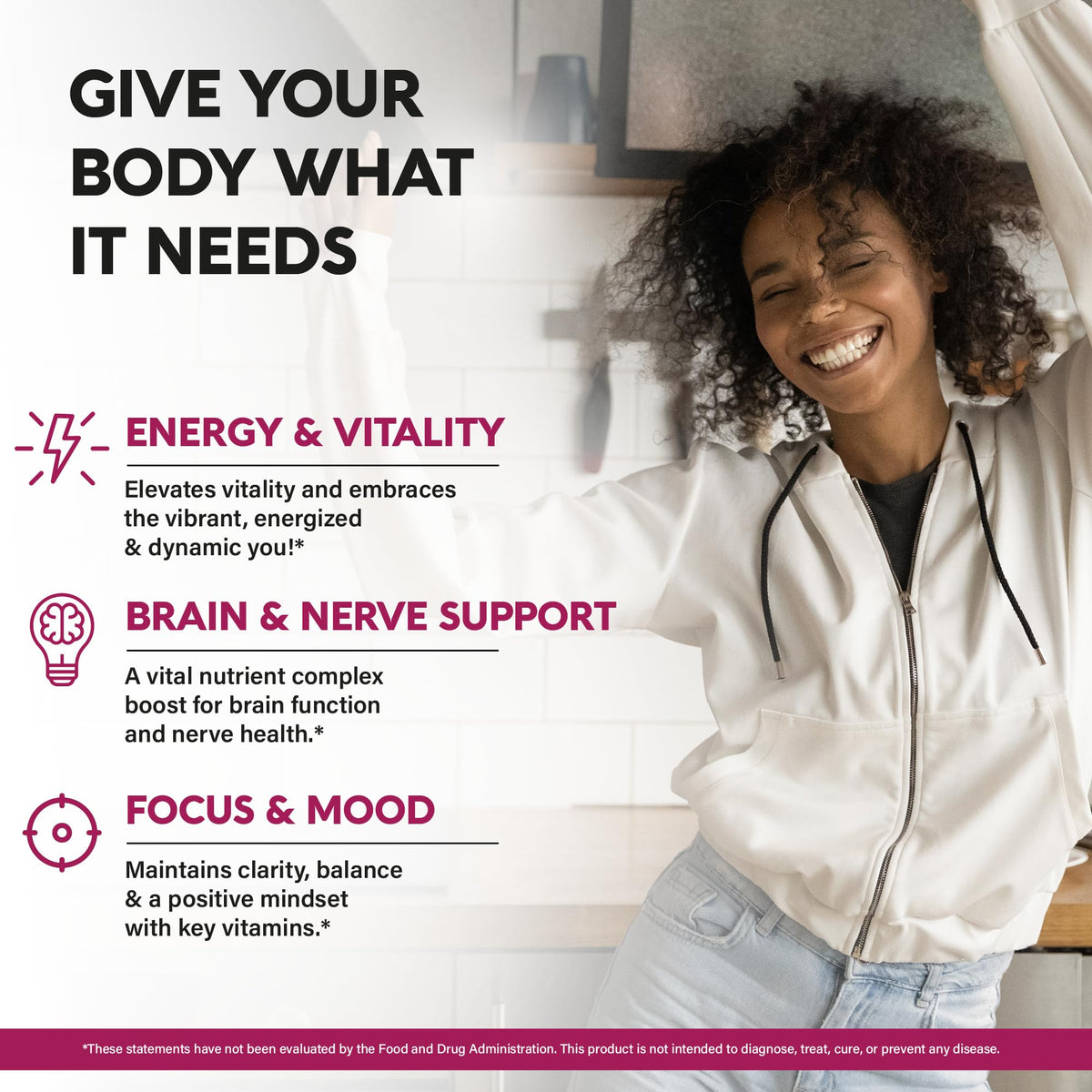 NUTRAHARMONY Complexe de Vitamines B 20 000 mcg étiquette avec informations
