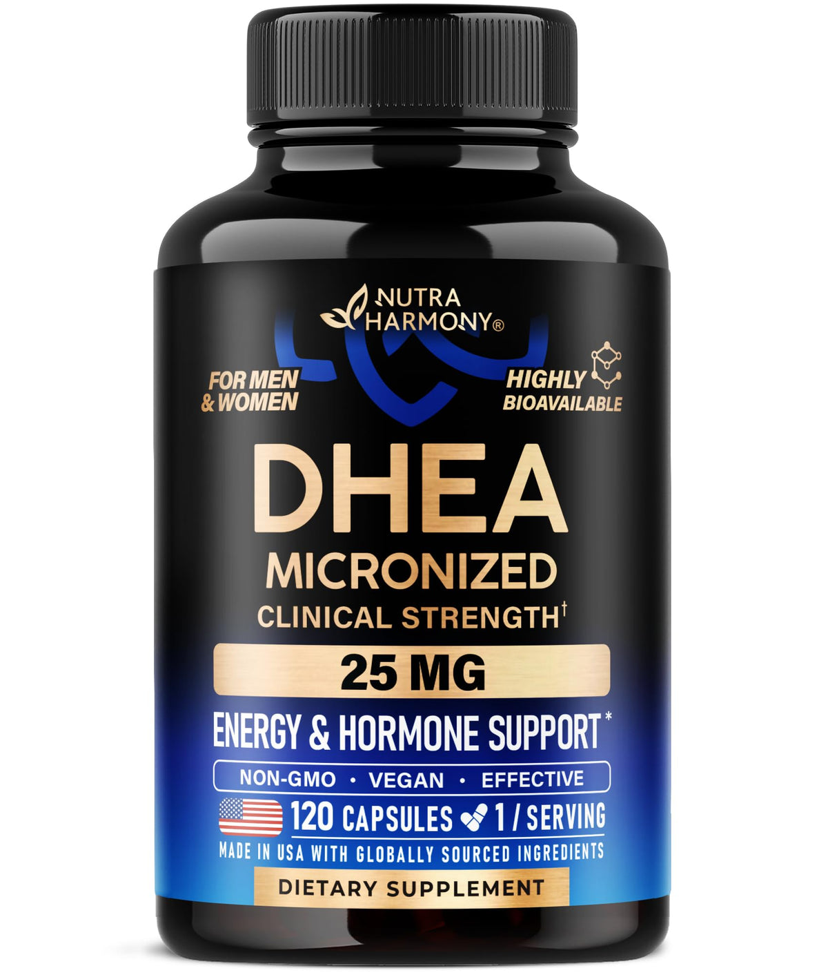 NUTRAHARMONY DHEA 25mg 120 capsules vue de face