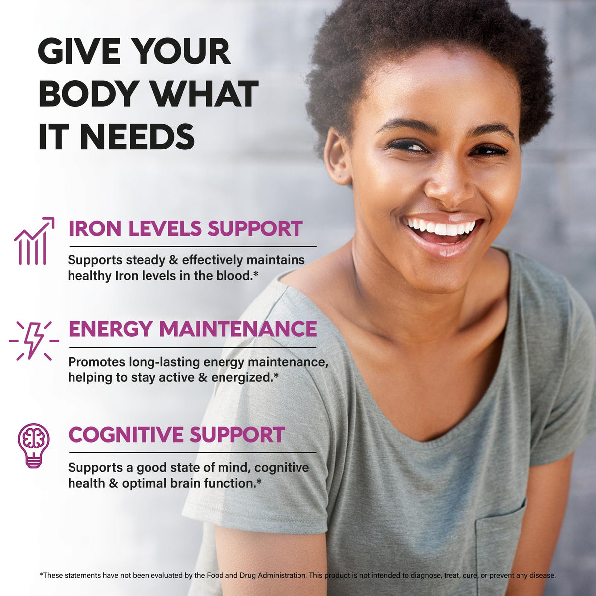 NUTRAHARMONY Fer 65mg 120 capsules avec étiquette visible