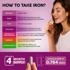 NUTRAHARMONY Fer 65mg 120 capsules avec vitamine C