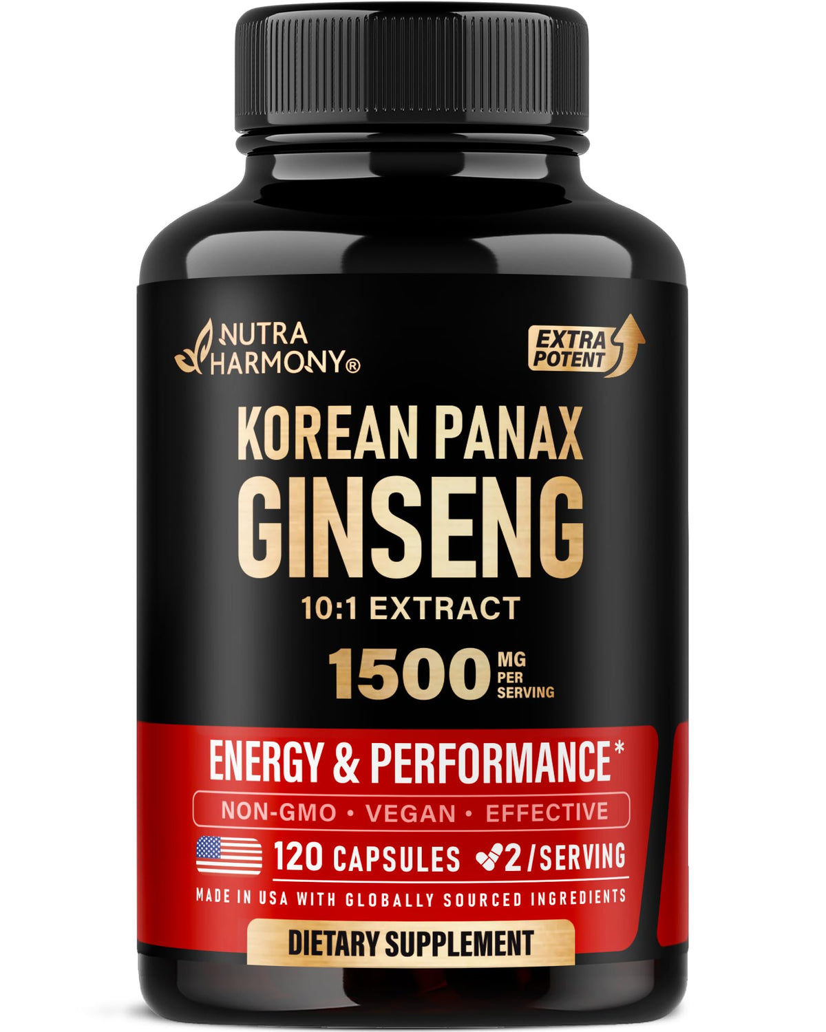 NUTRAHARMONY Ginseng Coréen 1500mg boîte vue de face