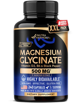 NUTRAHARMONY Glicinate de Magnésium 500 mg 240 capsules vue de face
