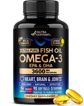 NUTRAHARMONY Huile de Poisson Omega 3 3600 mg 90 gélules molles vue avant
