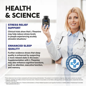 NUTRAHARMONY L-Theanine 400 mg capsules avec verre d'eau