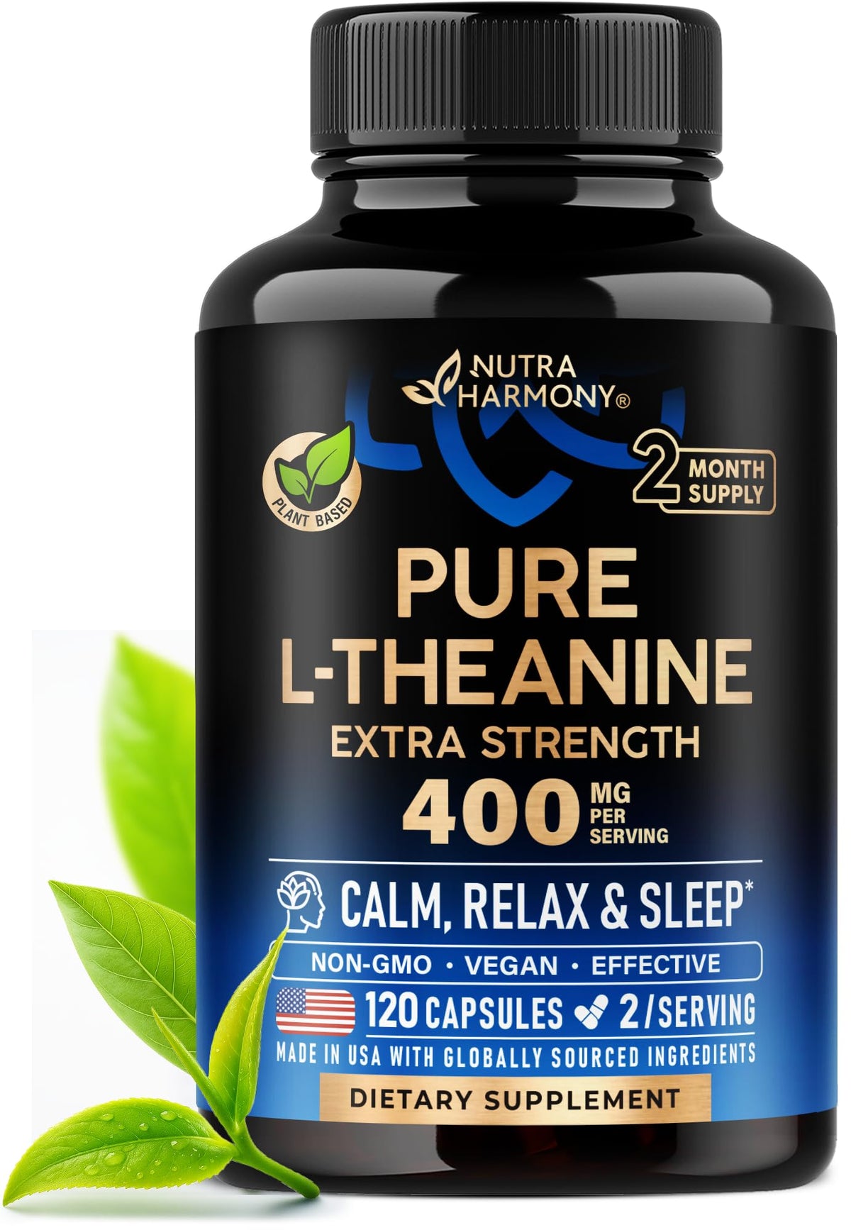NUTRAHARMONY L-Theanine 400 mg flacon de 120 capsules