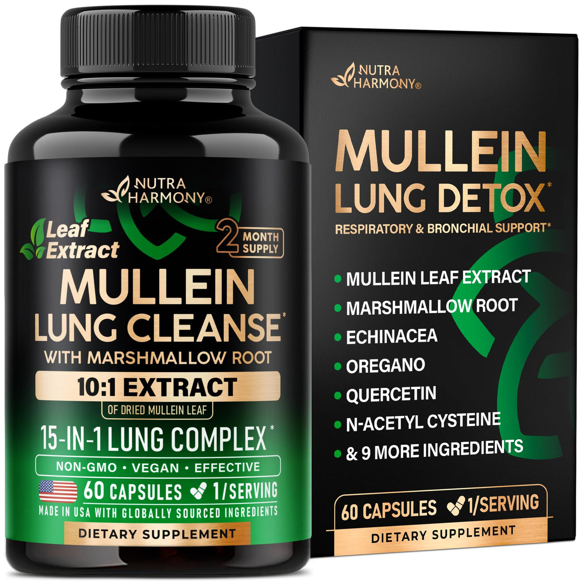 NUTRAHARMONY Mullein 10:1 60 capsules végétales vue de face