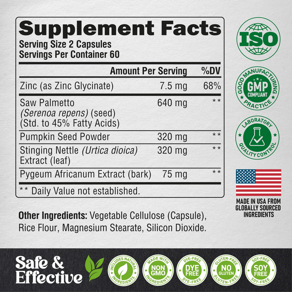 NUTRAHARMONY Saw Palmetto 640mg sur une table en bois