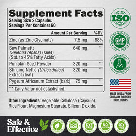 NUTRAHARMONY Saw Palmetto 640mg sur une table en bois