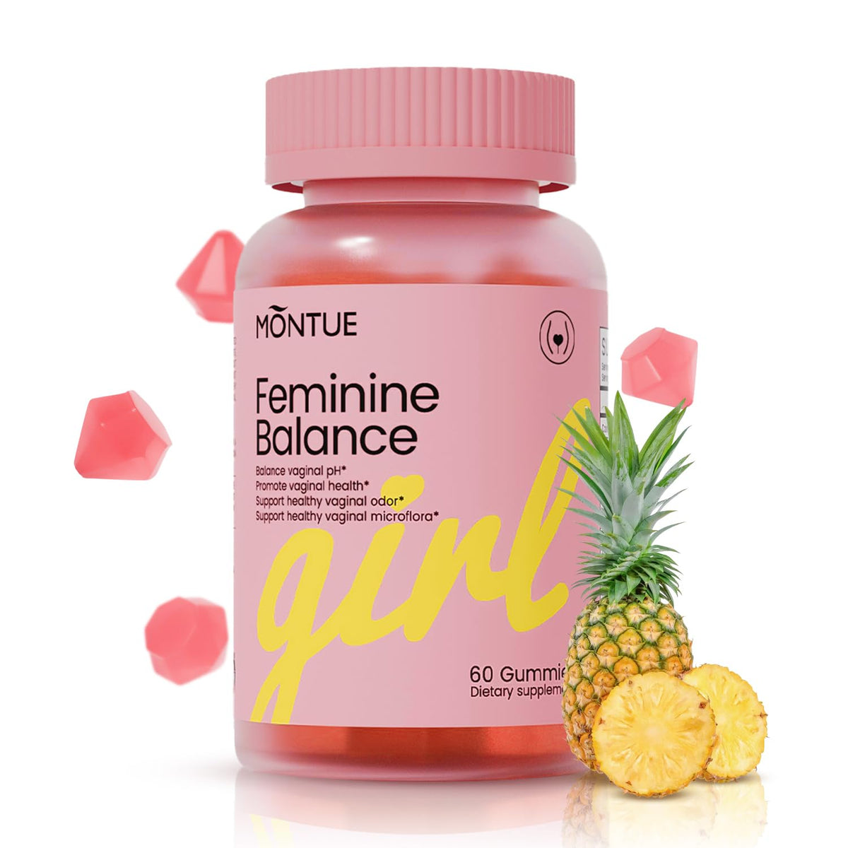 NUTRAJOY Gummies Équilibre Féminin 60 Gummies Saveur Ananas, vue de face