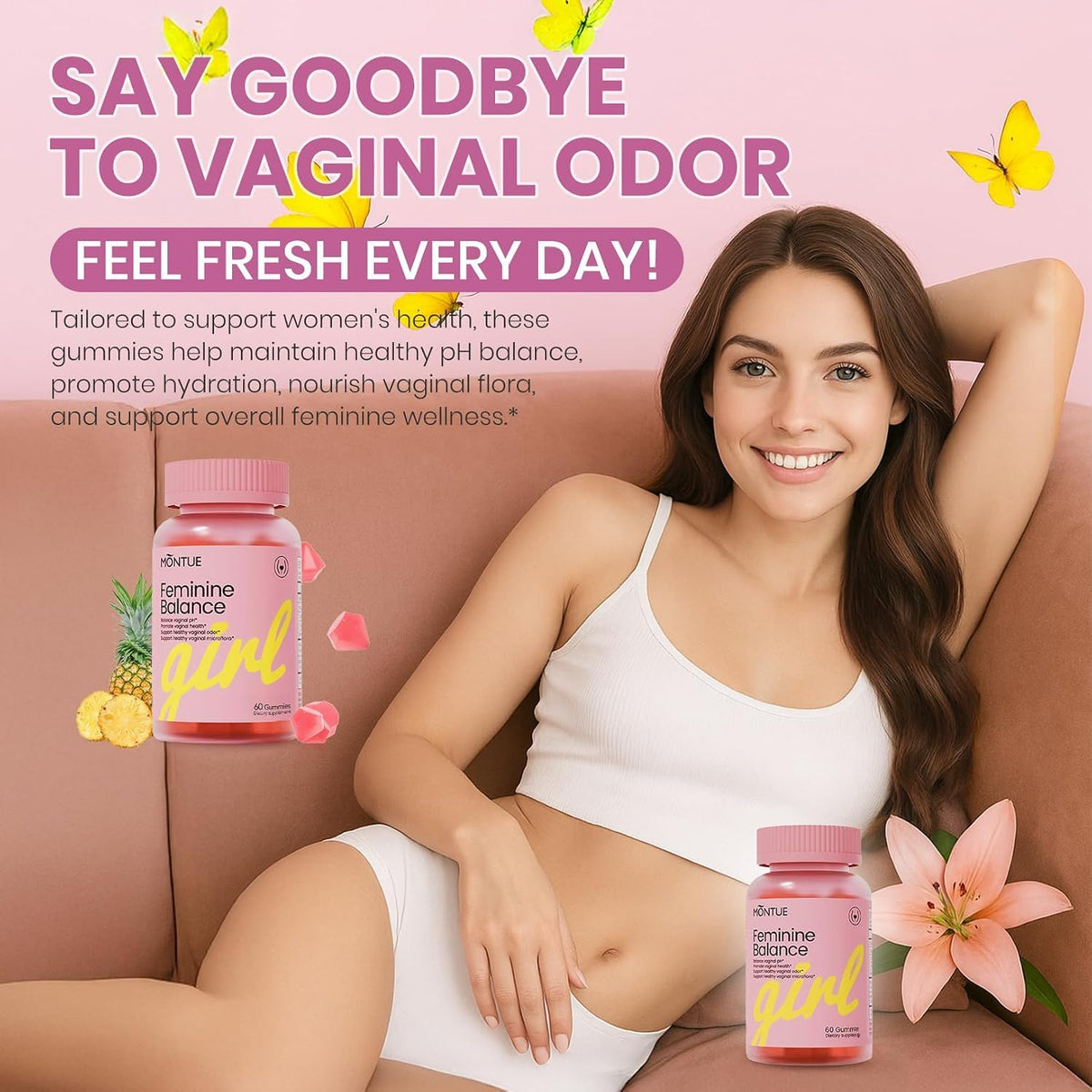 NUTRAJOY Gummies Équilibre Féminin, étiquette de la bouteille