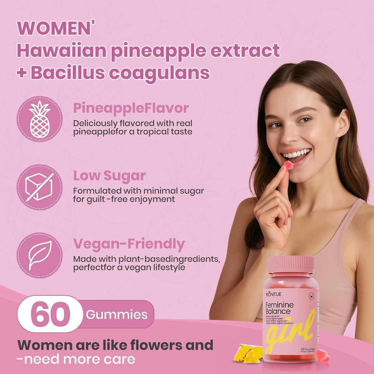NUTRAJOY Gummies Équilibre Féminin, vue de dos de la bouteille