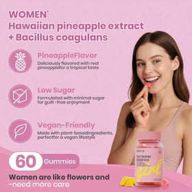 NUTRAJOY Gummies Équilibre Féminin, vue de dos de la bouteille