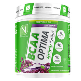 NutraKey BCAA Optima 422g en poudre saveur raisin vue de face