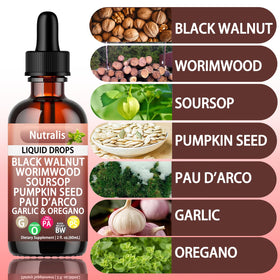 Nutralis Gouttes de Noix Noire et Absinthe 60 mL avec compte-gouttes
