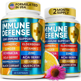 NUTRALIZIZER Complément Alimentaire 12-en-1 Curcuma, Vitamine C, Zinc, D3, Sureau - vue de face