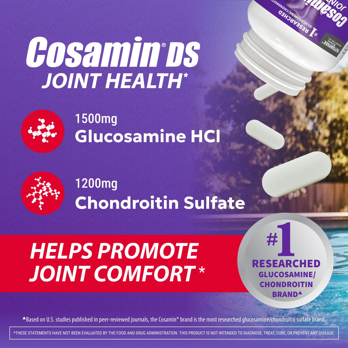 Nutramax Cosamin DS supplement bottle with caplets