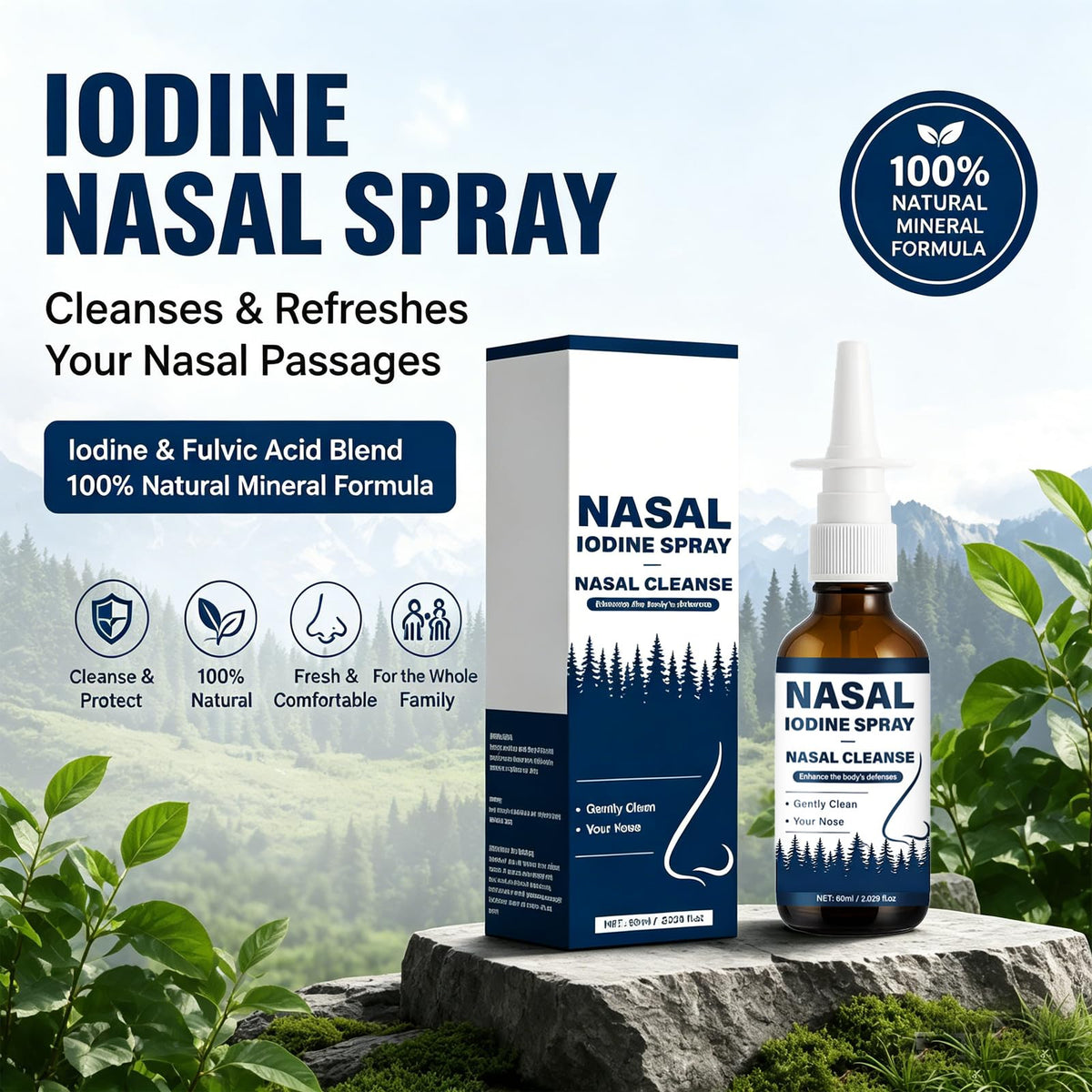 Nutramd Iodine Spray Nasal 60 ml avec bouchon