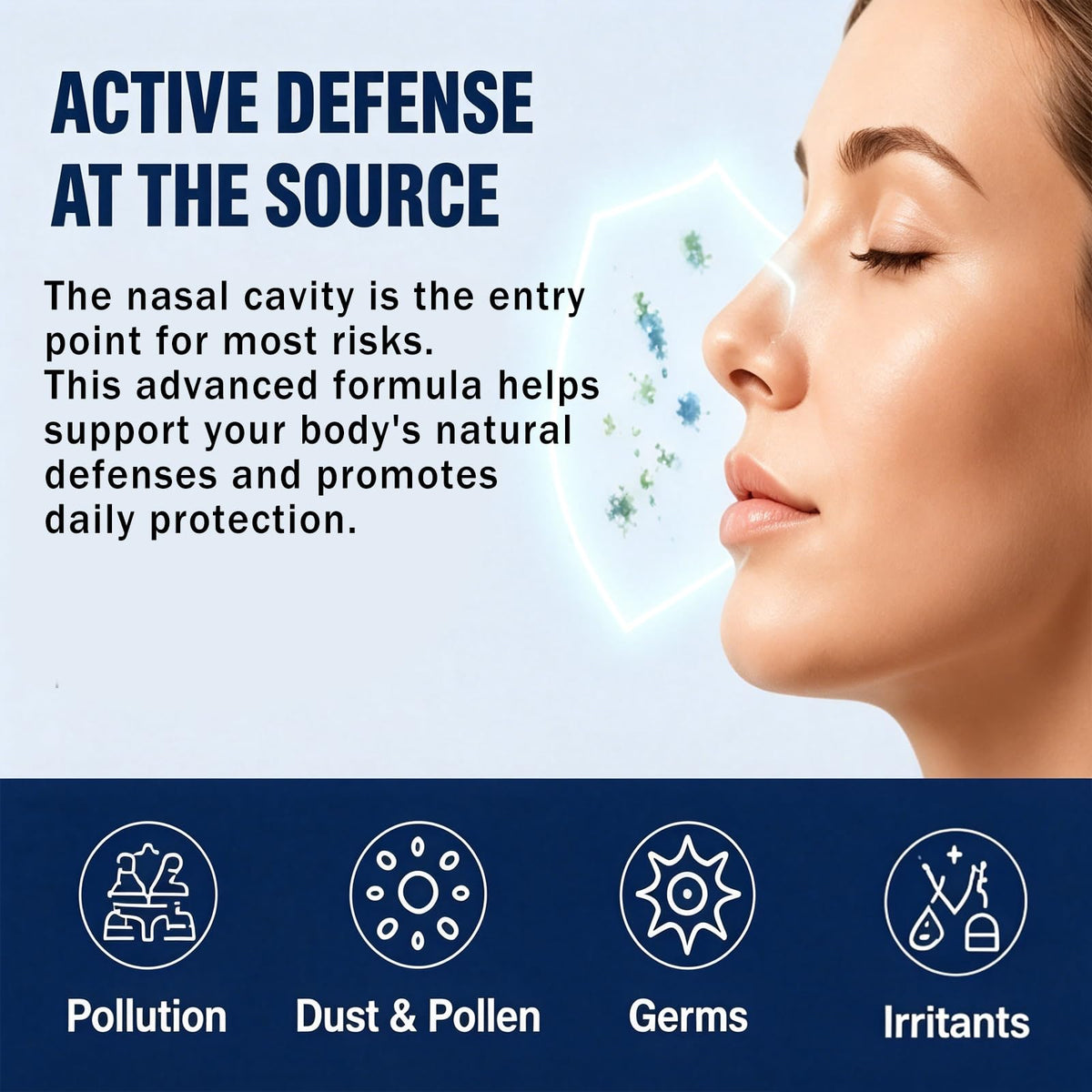 Nutramd Iodine Spray Nasal 60 ml près d'un sac à dos