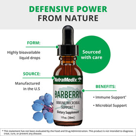 NutraMedix Barberry 30ml flacon avec goutte sur cuillère