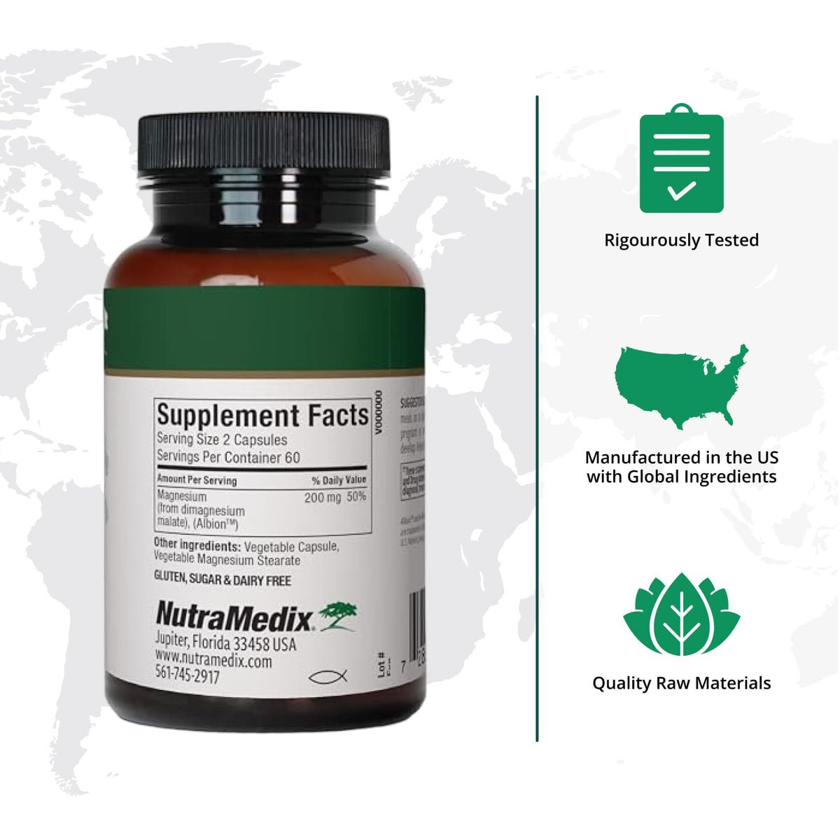NutraMedix capsules de magnésium malate, détail de l'emballage