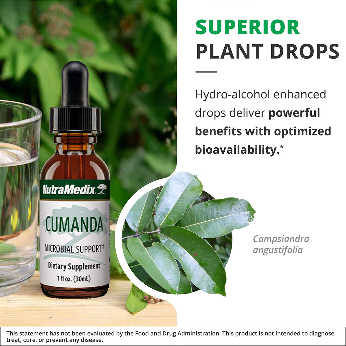 NutraMedix Cumanda 60ml sur une table en bois