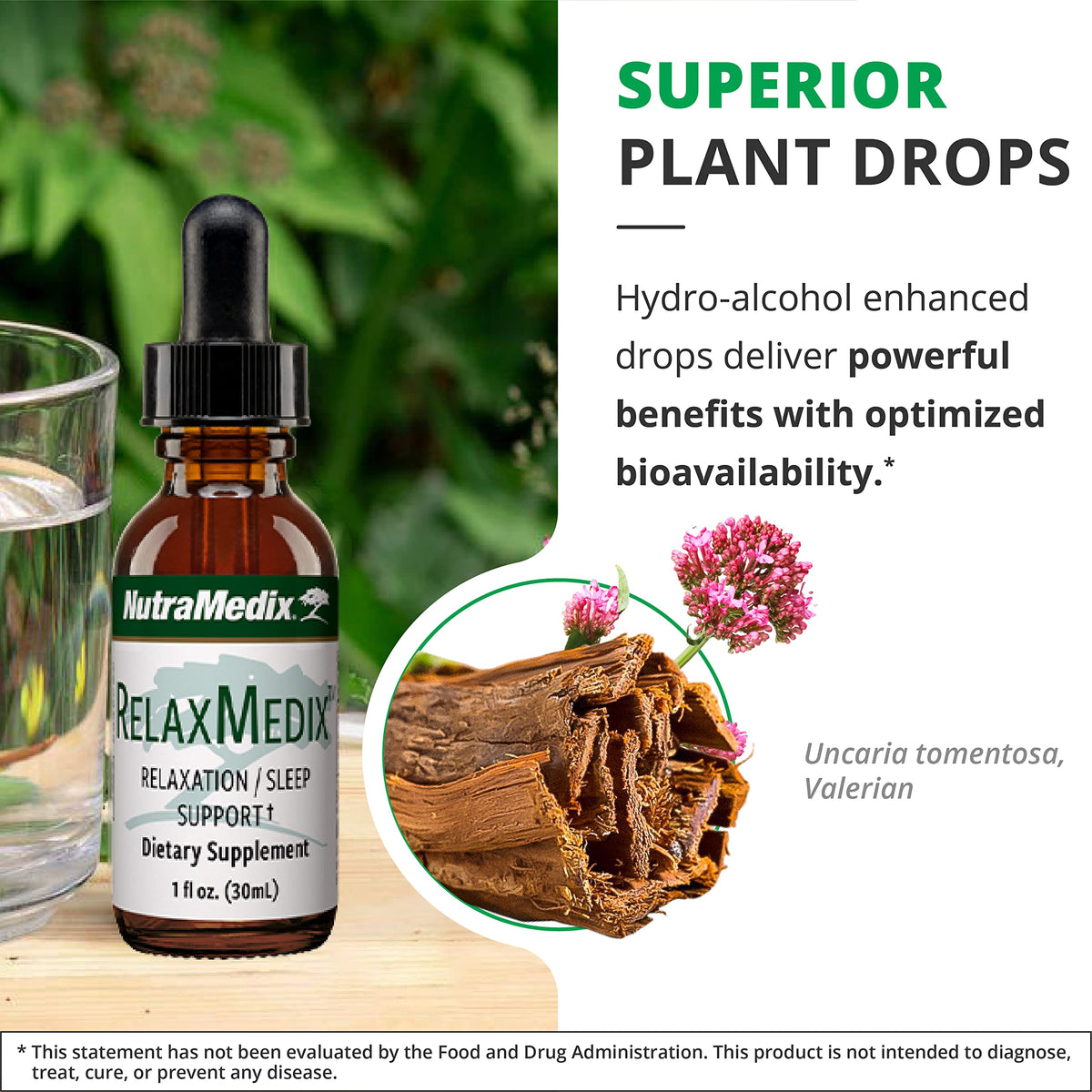 NutraMedix daily wellness gouttes dans un verre d'eau