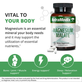 NutraMedix Magnésium Malate 120 capsules, photo de groupe