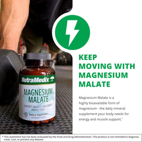 NutraMedix Magnésium Malate, capsules sur fond blanc