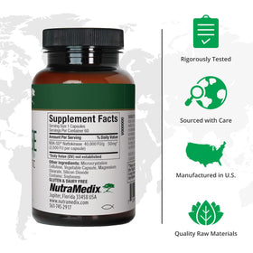 NutraMedix Nattokinase 2000 FU 60 capsules arrière avec informations