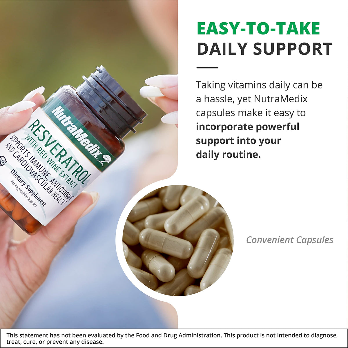 NutraMedix Resvératrol 200mg avec vue de l'arrière du flacon