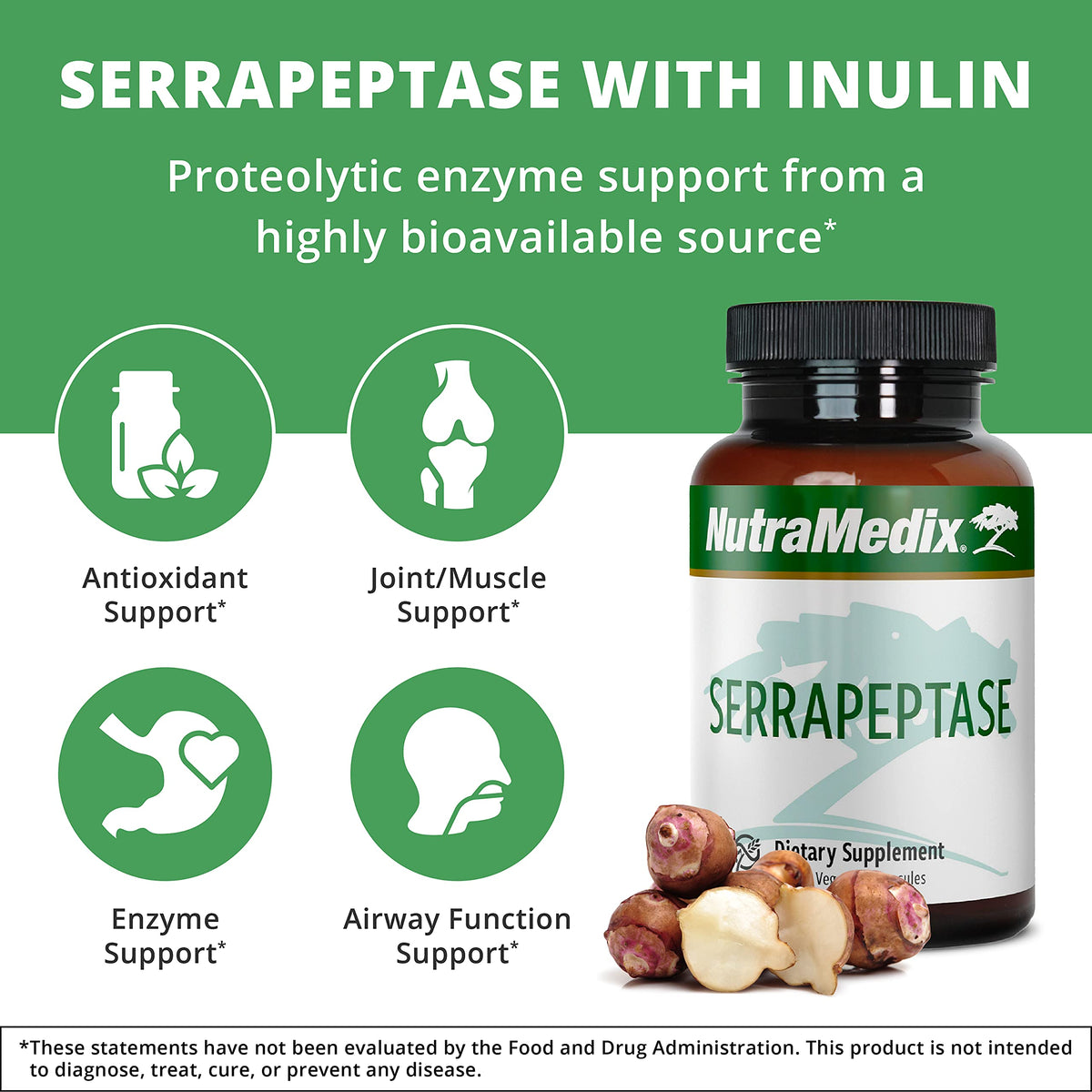 NutraMedix Serrapeptase flacon ouvert avec capsules