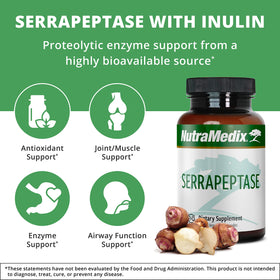 NutraMedix Serrapeptase flacon ouvert avec capsules