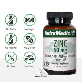 NutraMedix Zinc 50mg capsules open bottle