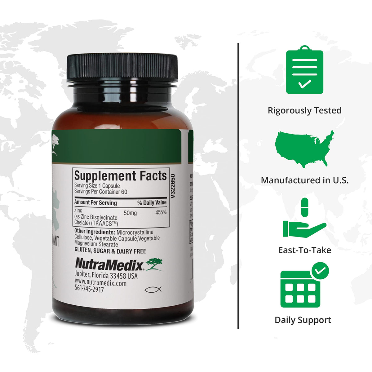 NutraMedix Zinc 50mg packaging side view
